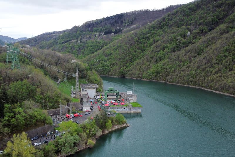 Aftermath of a blast at Enel hydroelectric power plant in Bargi