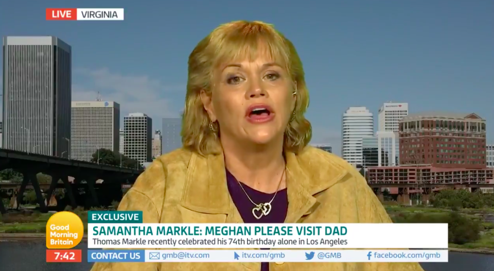 Samantha Markle is reportedly heading to the United Kingdom in order to have a face-to-face showdown with half-sister Meghan Markle. Source: ITV