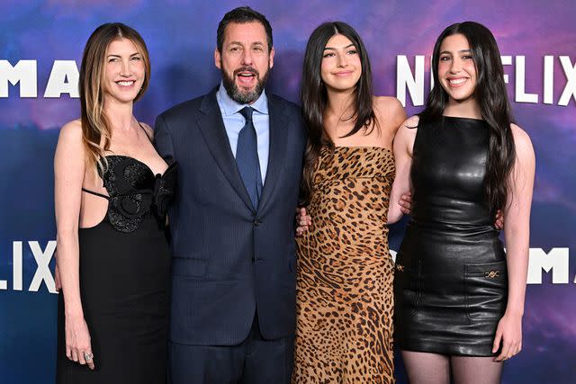 <p>Axelle/Bauer-Griffin/FilmMagic</p> Adam Sandler with wife Jackie and their two daughters