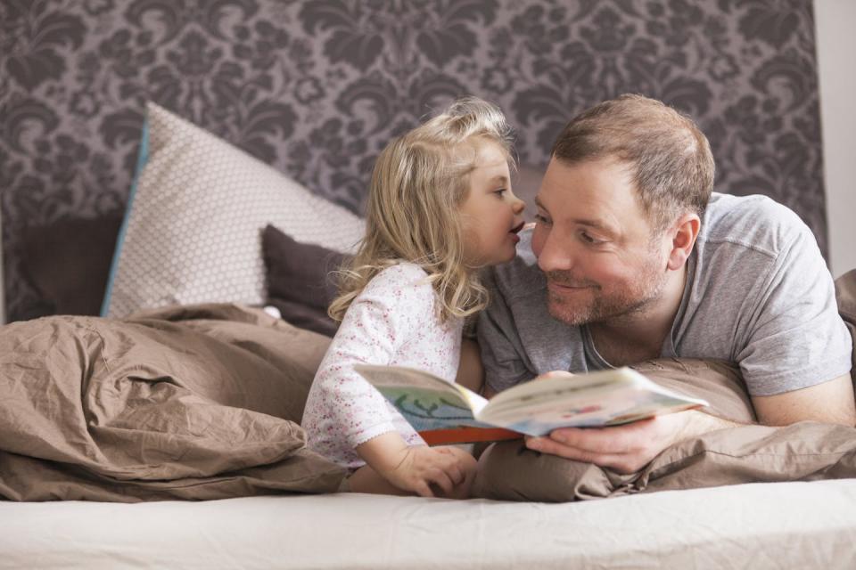 More back and forth yields more language learning. <a href="https://www.gettyimages.com/detail/photo/father-and-daughter-reading-a-book-in-bed-royalty-free-image/1227566554" rel="nofollow noopener" target="_blank" data-ylk="slk:Westend61 via Getty Images;elm:context_link;itc:0;sec:content-canvas" class="link ">Westend61 via Getty Images</a>