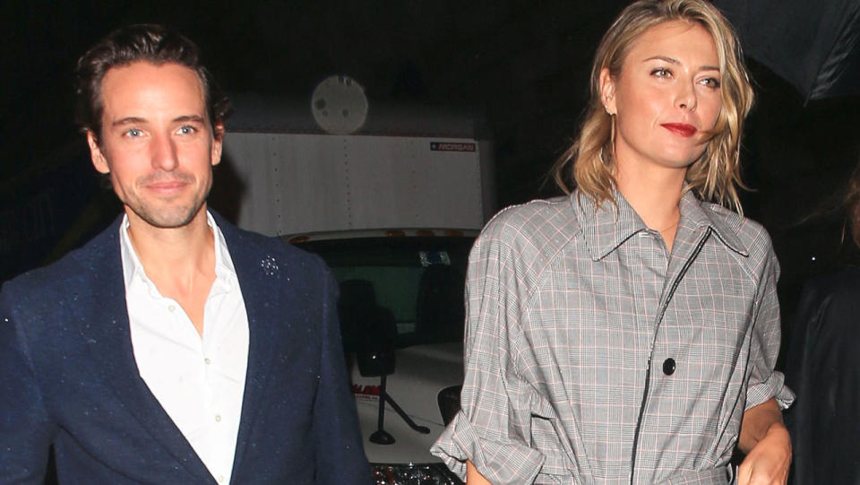 Maria Sharapova and Alexander Gilkes are seen arriving at the Vanity Fair’s Best-Dressed 2018 in New York City. (Photo by BG021/Bauer-Griffin/GC Images)