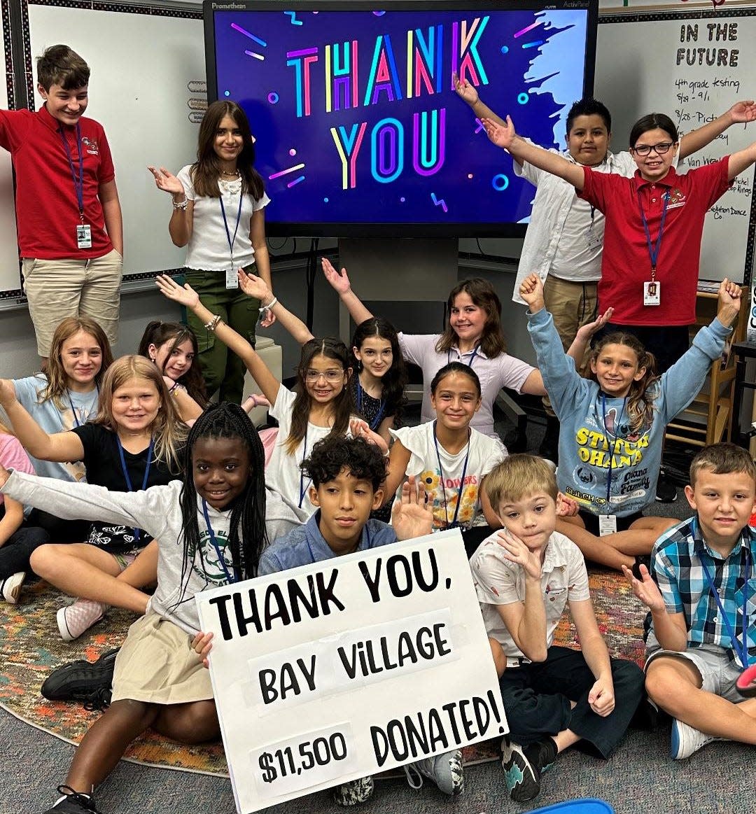Students at Wilkinson Elementary School salute senior residents at Bay Village who recently donated $11,500 to the Sarasota school, helping teachers obtain essential classroom aids. Bay Village and Wilkinson Elementary established a partnership in 2019. The alliance has resulted in ongoing projects such as monthly Pen Pal letters, an annual Pen Pal picnic, Student Chorus performances, collaborative science projects, fundraising and more. Visit bayvillage.org.