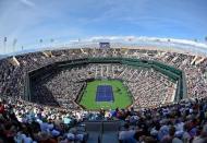 Mar 12, 2018; Indian Wells, CA, USA; General view of Stadium 1 during the third round match between Roger Federer and Filip Krajinovic in the BNP Paribas Open at the Indian Wells Tennis Garden. Mandatory Credit: Jayne Kamin-Oncea-USA TODAY Sports