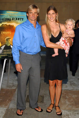 Laird Hamilton , Gabrielle Reece and daughter Reece at the Hollywood premiere of Sony Pictures Classics' Riding Giants