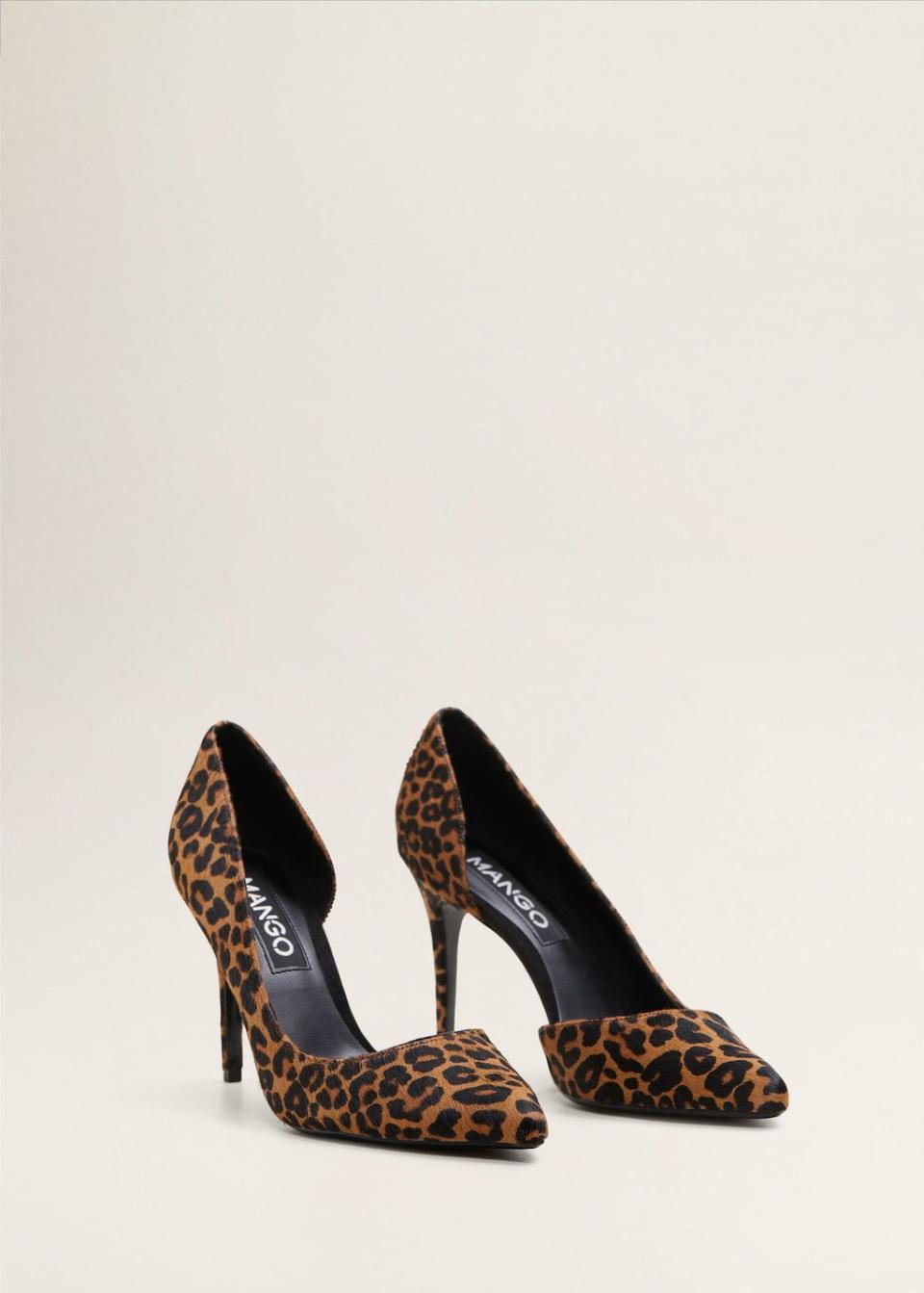 Leather Leopard Print Pumps