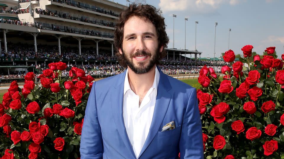 Josh Groban poses at the 141st Kentucky Derby at Churchill Downs on May 2, 2015. - Tasos Katopodis/Getty Images