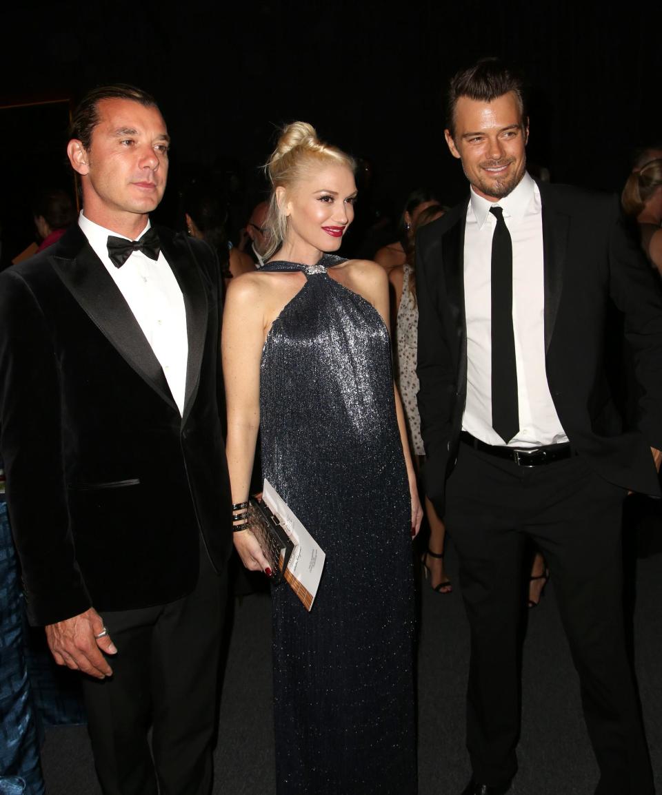 From left, musicians Gavin Rossdale, Gwen Stefani and actor Josh Duhamel attend the Wallis Annenberg Center for the Performing Arts Inaugural Gala on Thursday, Oct. 17, 2013, in Beverly Hills, Calif. (Photo by Brian Dowling/Invision/AP)