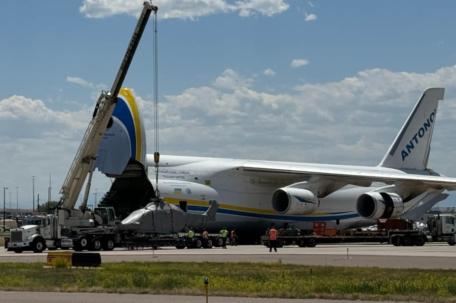 Denver International Airport shared these photos of an Antonov 124 Ruslan plane that touched down on Tuesday, June 25, in Denver.