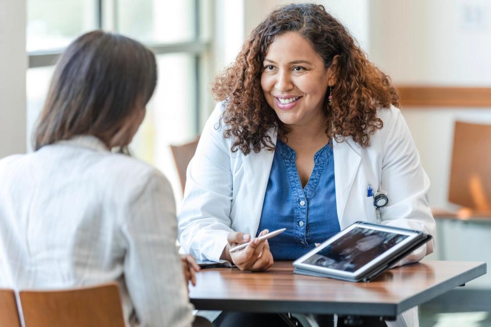 Neurologist and patient