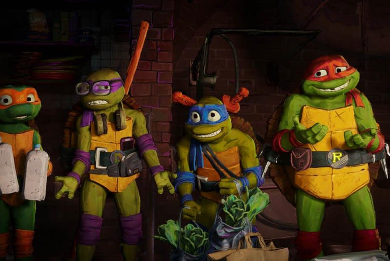 From left to right, Michelangelo, Donatello, Leonardo and Raphael act like real teenagers. Photo courtesy of Paramount Pictures