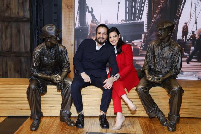 Maite Perroni y Andr&#xe9;s Tovar. (Photo by John Lamparski/Getty Images for Empire State Realty Trust)