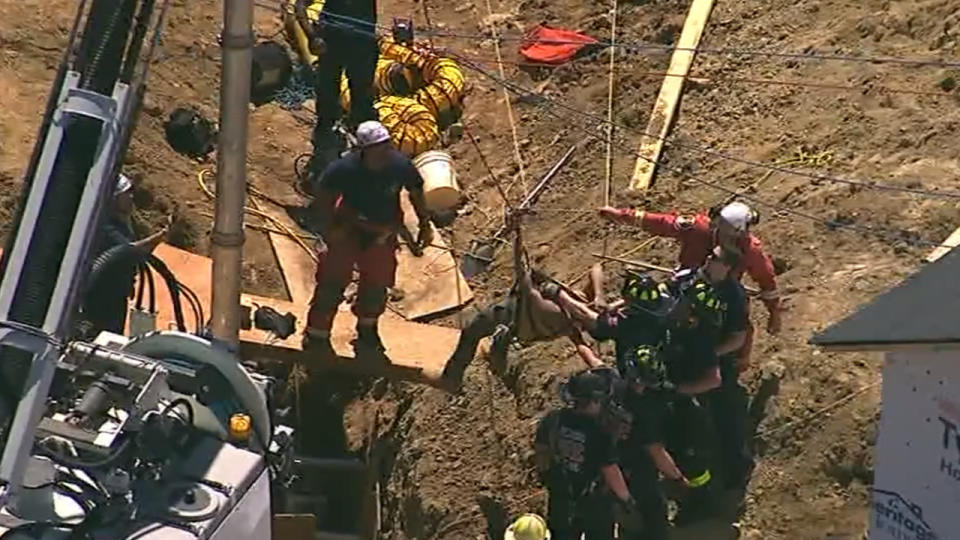 Aerials of rescue scene