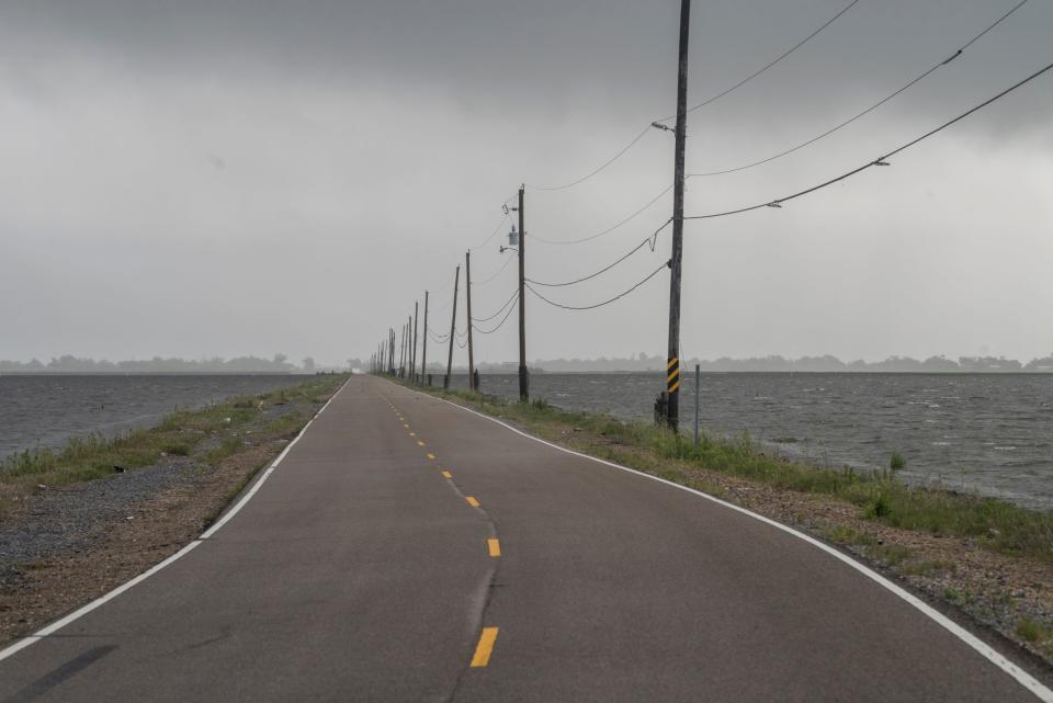 Island Road looking out of Isle de Jean Charles, La., on Friday, July 12, 2019. There is only one way in and out of Isle de Jean Charles which is slowly shrinking due to rising sea levels.