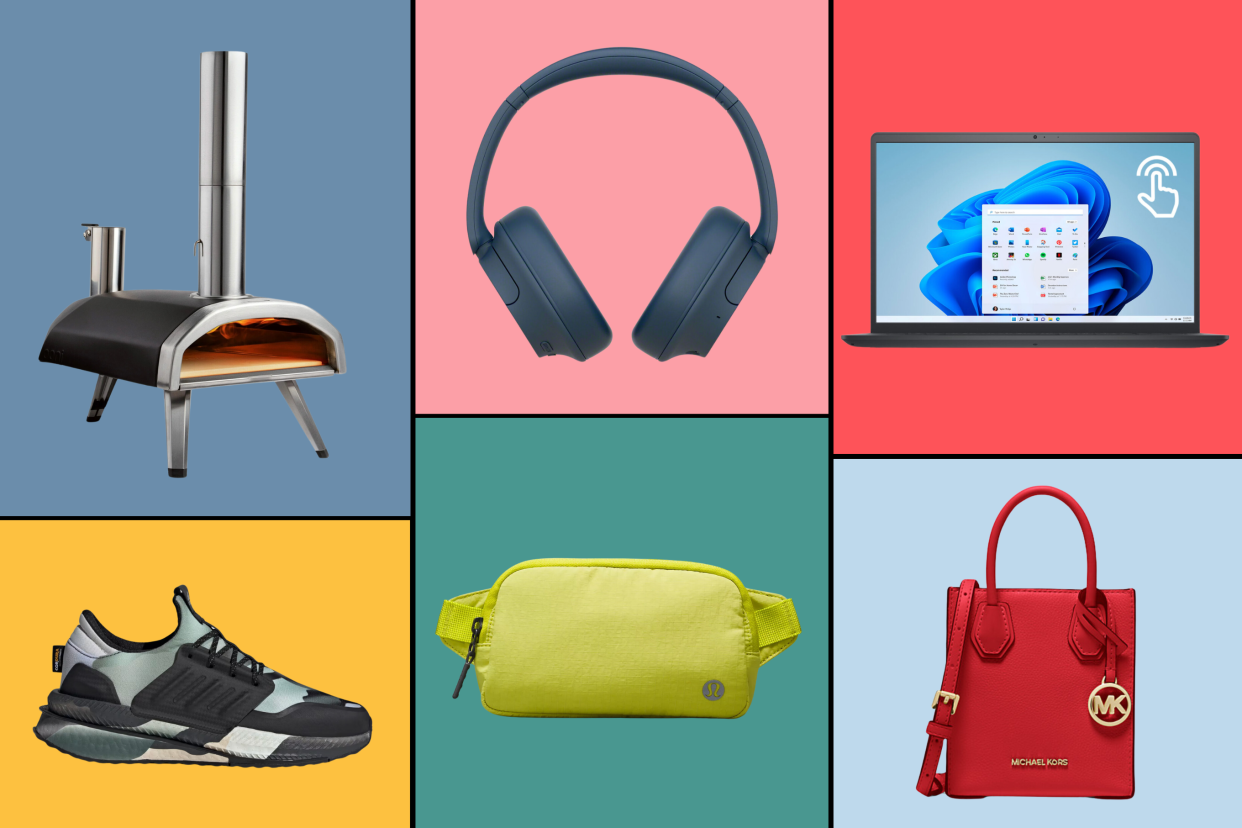 ooni pizza oven, over-ear headphones, laptop, adidas sneakers, lululemon belt bag, michael kors red bag, may long weekend sales, may 2-4 sales, may victoria day long weekend sales,Best Victoria Day sales in Canada in 2024 (Photos via Ooni, Best Buy, Adidas, Lululemon & Michael Kors).