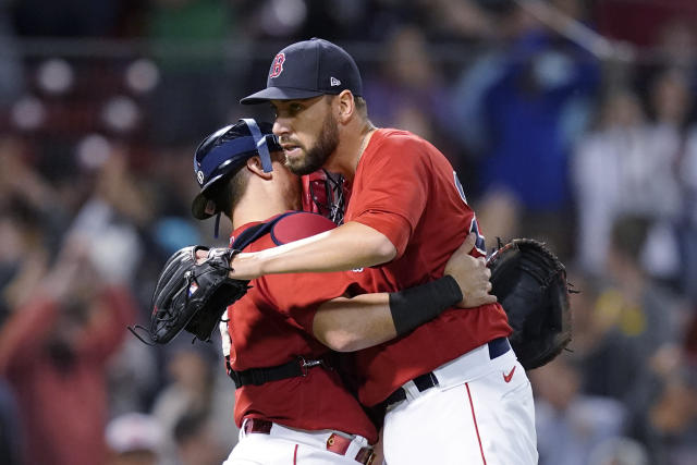 Boston Red Sox catcher Christian Vasquez is thrown out trying to