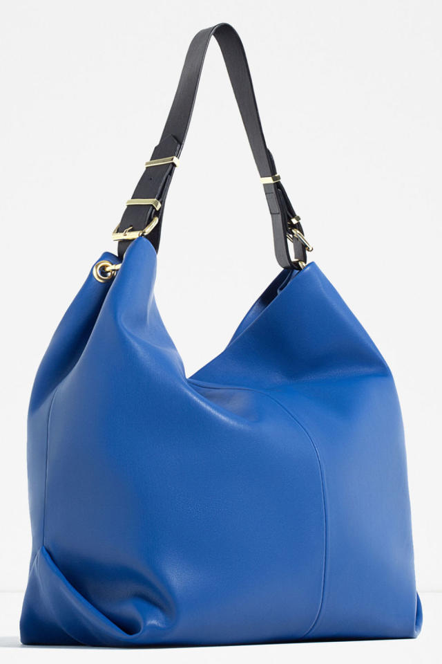 New . Tote Bag by Macy's, Faux leather, Black (Blue inside), reversible.