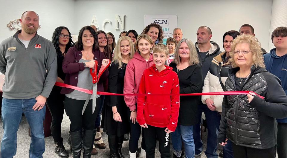 Chamber officials and other guests gather to celebrate ACN's new Marion office. ACN supports a long and ever-growing list of organizations on a global scale, with efforts concentrated on those directly impacting children.