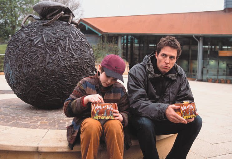 Nicholas Hoult and Hugh Grant in 'About A Boy' (Photo: Rex) 