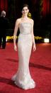 <p>Anne Hathaway was statuesque in an opal pailette covered Armani Privé gown at the 2009 ceremony when she was nominated for <em>Rachel Getting Married. </em></p>