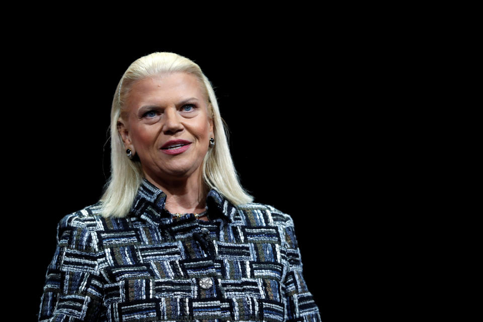 Ginni Rometty, IBM chairman, president and CEO, speaks during a keynote address at the 2019 Consumer Electronics Show (CES) in Las Vegas, Nevada, U.S. January 8, 2019. REUTERS/Steve Marcus