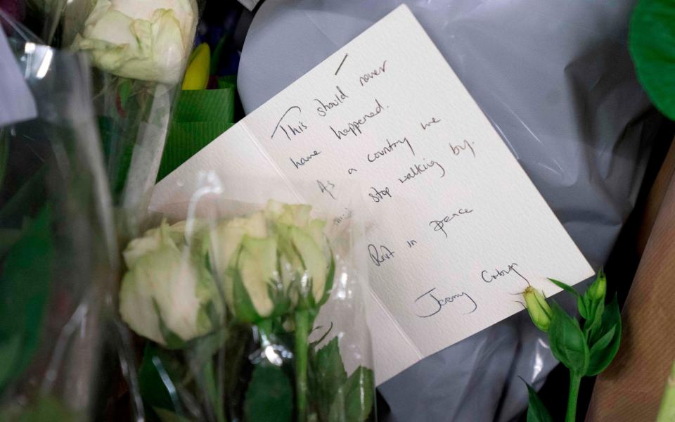 Labour leader Jeremy Corbyn sent flowers and a card  - AFP