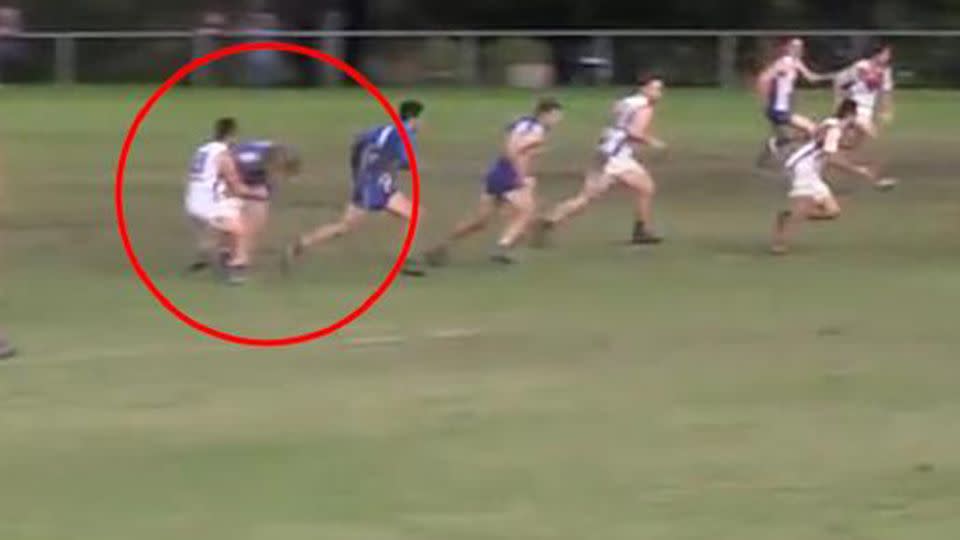 Fahour was suspended for three games earlier in the season for this behind the play hit. Source: 7 News