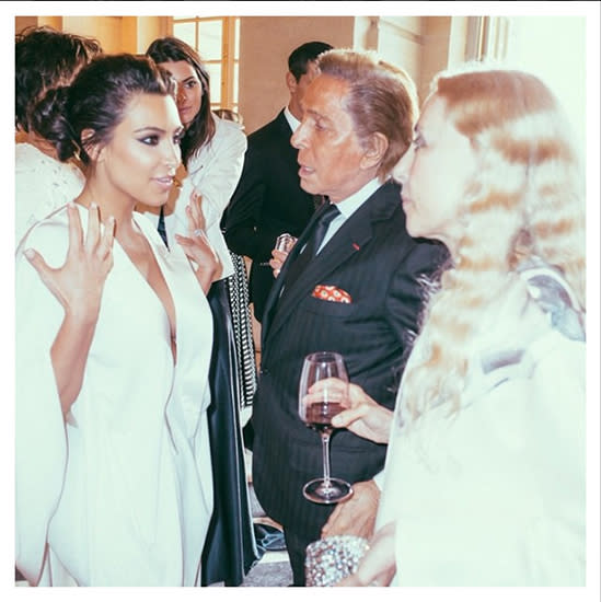 With Valentino Garavani and Franca Sozzani. Image: Instagram.com/kimkardashian