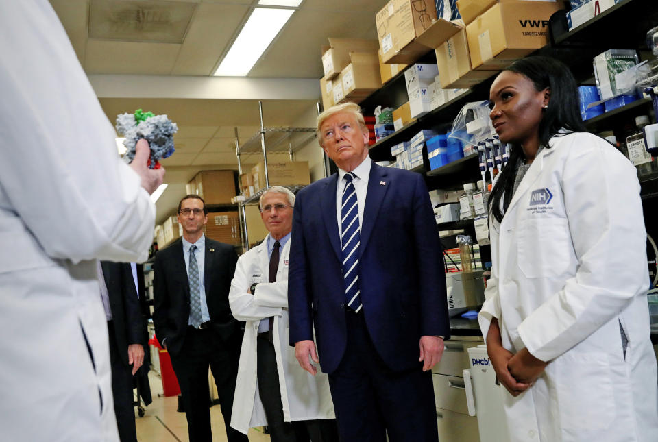 Image: U.S. President Trump participates in briefing at National Institutes of Health Vaccine Research Center in Bethesda, Maryland (Leah Millis / Reuters file)