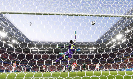 Soccer Football - World Cup - Group D - Croatia vs Nigeria - Kaliningrad Stadium, Kaliningrad, Russia - June 16, 2018 Nigeria's Francis Uzoho in action REUTERS/Matthew Childs