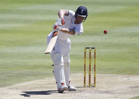 England's Ben Stokes plays a shot during the second cricket test match against South Africa in Cape Town, South Africa, January 3, 2016. REUTERS/Mike Hutchings