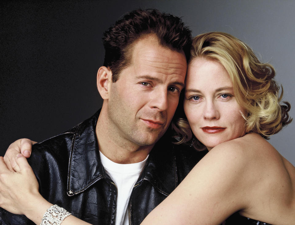 UNITED STATES - DECEMBER 10: MOONLIGHTING - Gallery - Season Five - 12/10/1988, Bruce Willis (David), Cybill Shepherd (Maddie) , (Photo by ABC Photo Archives/Disney General Entertainment Content via Getty Images)