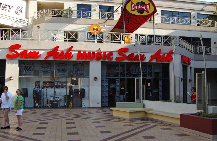 LOS ANGELES, CA - JULY 16: Exterior of Sam Ash Music store is seen on July 16, 2004 in Los Angeles, California. (Photo by Bauer-Griffin/GC Images)