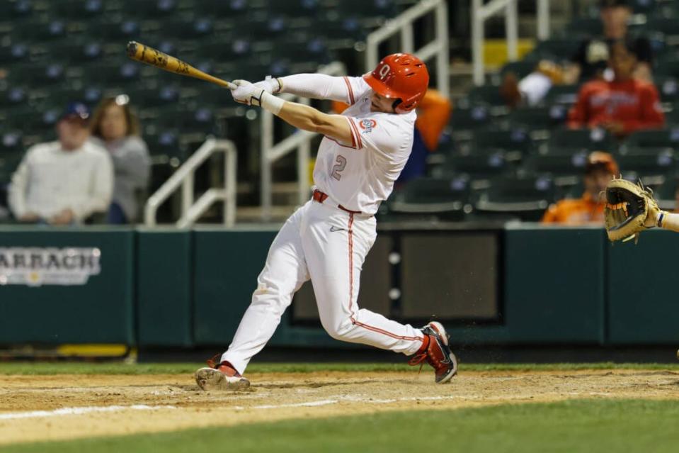 Ohio State fifth-year infielder Marcus Ernst said he's bought into the new culture coach Bill Mosiello brought to the Buckeyes from TCU. (Photo by Eddie Kelly / ProLook Photos)