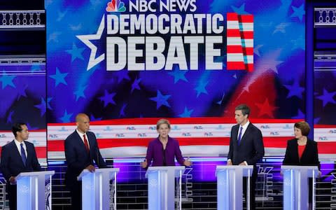 The debate in Miami was the first Democrats hoping to win their party's 2020 presidential nomination debated face-to-face - Credit: REUTERS/Mike Segar