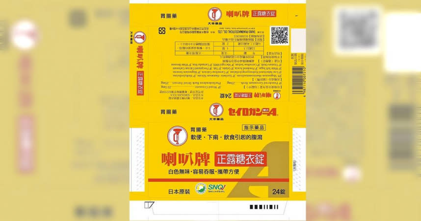 食藥署公布藥品回收資訊，台灣大幸藥品的「喇叭牌正露糖衣錠」因原料藥製程與原核准不符，廠商須在1個月內完成回收。（圖／食藥署提供）