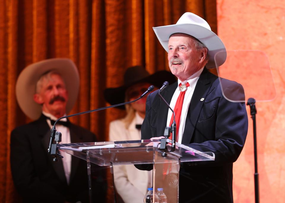 Ranger Doug accepts the outstanding original western composition award on April 13 during the 2024 Western Heritage Awards at the National Cowboy & Western Heritage Museum in Oklahoma City.