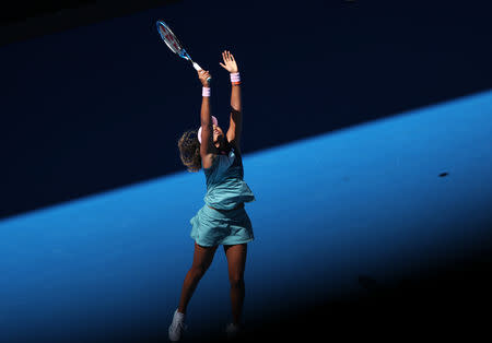 Tennis - Australian Open - Third Round - Melbourne Park, Melbourne, Australia, January 19, 2019. Japan's Naomi Osaka reacts during the match against Taiwan's Hsieh Su-Wei. REUTERS/Lucy Nicholson