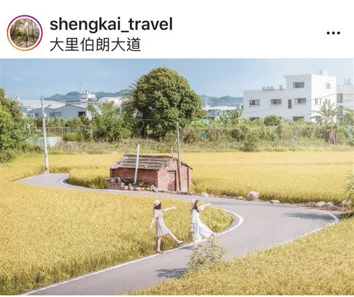 台中新的田間秘境成IG打卡熱點，美景宛如台東伯朗大道迷你版。（圖／IG shengkai_travel、ian_801120提供）