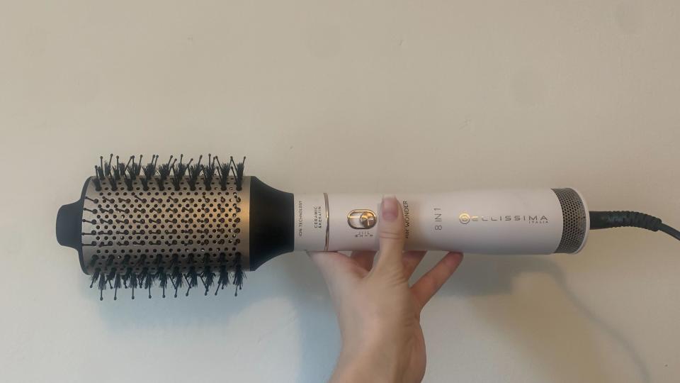 Bellissima Air Wonder 8 in 1 Hot Air Styler being held by author