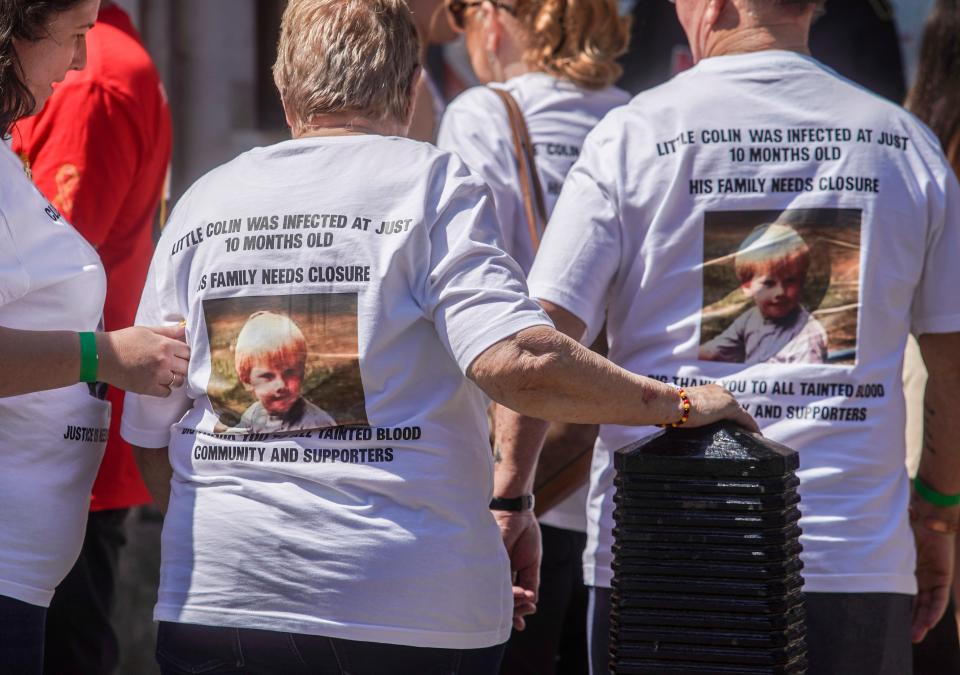 Campaigners outside Westminster’s Central Hall on Monday (Jeff Moore/PA Wire)