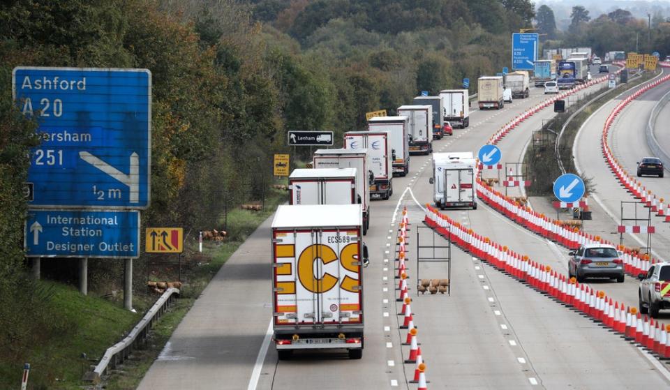 New European Union border identity checks could lead to 17-mile queues of lorries at Dover, MPs have been told (Gareth Fuller/PA) (PA Archive)