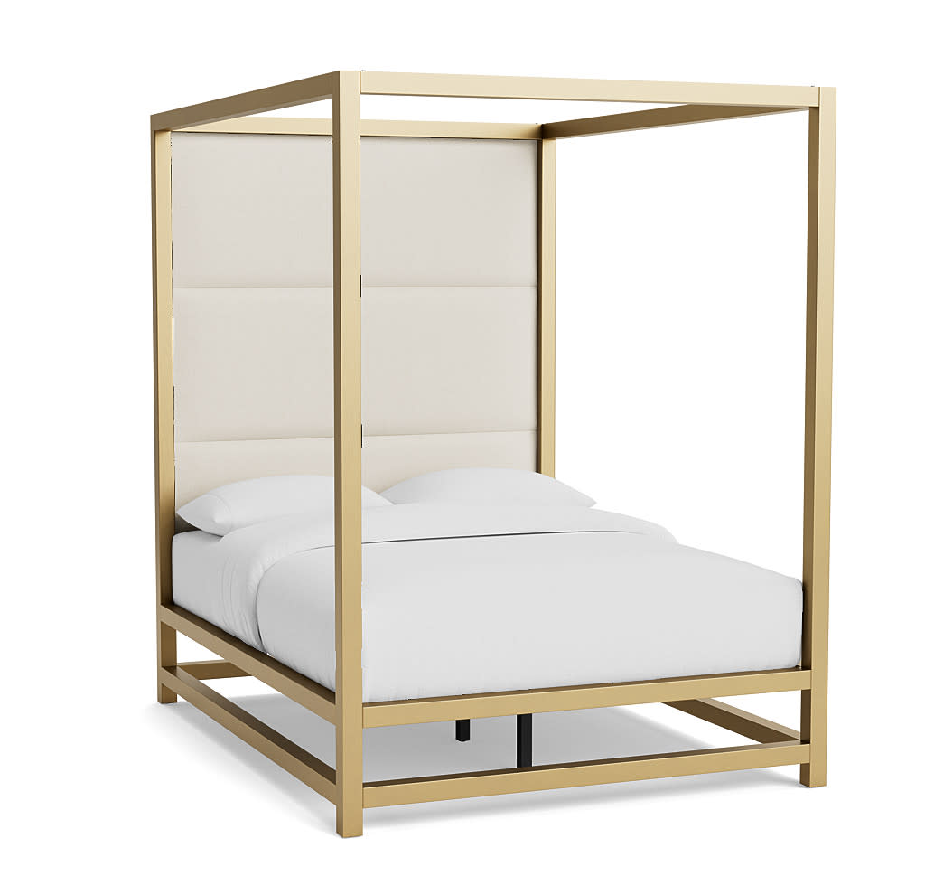 <p><a href="https://go.redirectingat.com?id=74968X1596630&url=https%3A%2F%2Fwww.mgbwhome.com%2Fbanks-brass-bed%2FBANKS_BED_BRS.html%3Fdwvar_BANKS__BED__BRS_fabric%3DPERF%2BTXT%2BPW%2B-%2BCREAM-SOP%26dwvar_BANKS__BED__BRS_size%3D67%26cgid%3DBedroom_Bedroom-Furniture_Fabric-Beds&sref=https%3A%2F%2Fwww.elledecor.com%2Fshopping%2Ffurniture%2Fg44548596%2Fmodern-canopy-beds%2F" rel="nofollow noopener" target="_blank" data-ylk="slk:Shop Now;elm:context_link;itc:0;sec:content-canvas" class="link rapid-noclick-resp">Shop Now</a></p><p>Banks Brass Bed</p><p>mgbwhome.com</p><p>$5594.00</p><span class="copyright">Courtesy of MGBW</span>