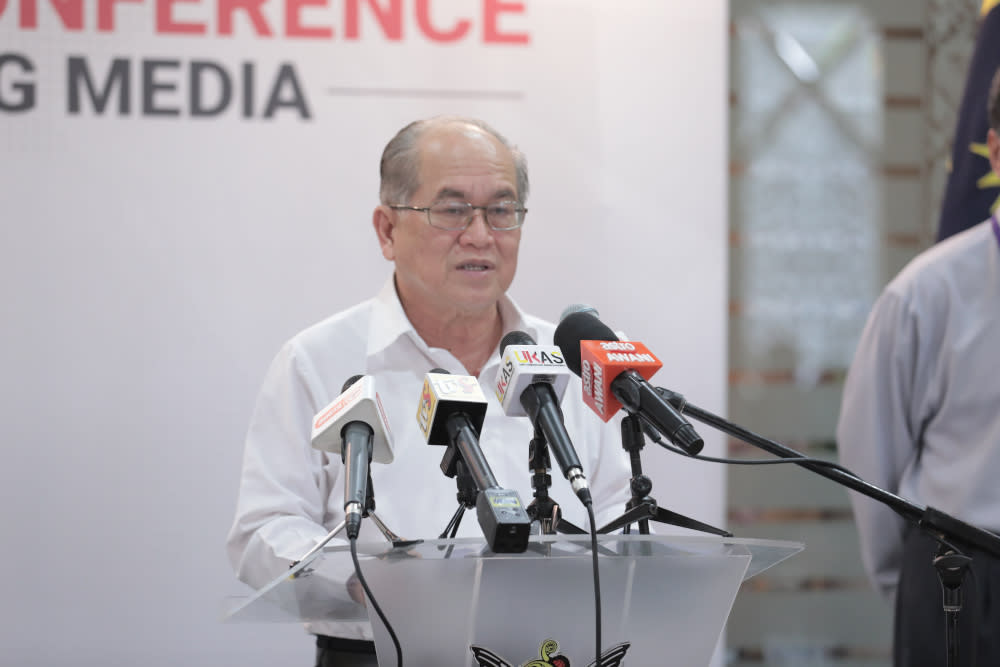 Sarawak Disaster Management Committee chairman Datuk Amar Douglas Uggah said the decision was made after consulting the state Education Department, state Health Department and the Sarawak Security Council. — Picture courtesy of Sarawak Public Communications Unit (Ukas)