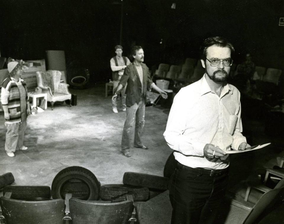 Steve Martin was first appointed to the Paso Robles City Council in 1987 and later elected to that role and mayor. He was also a playwright, computer programmer, journalist and marketing manager. He died on Aug. 14, 2023. Here, he’s seen at a rehearsal for one of his plays, “Karma! The Cosmic Credit Card,” at the San Luis Obispo Little Theater in January 1989.