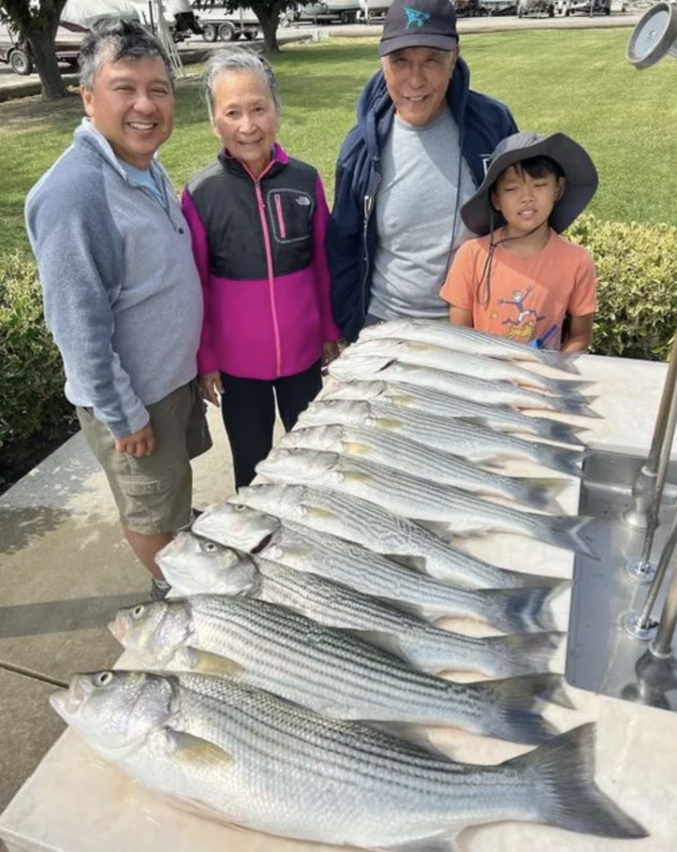 These anglers landed these striped bass while fishing on the Delta with Jeff Soo Hoo of Soo Hoo Sportfishing on Sept. 10, 2022.