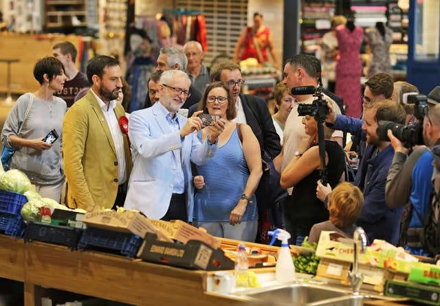 Jeremy Corbyn enjoys Scarborough Public Market 