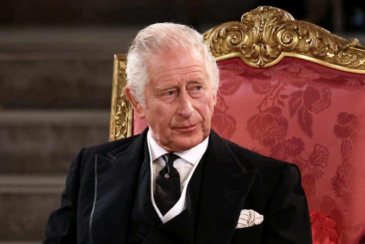 King Charles III at Westminster Hall, London (Henry Nicholls/PA) (PA Wire)