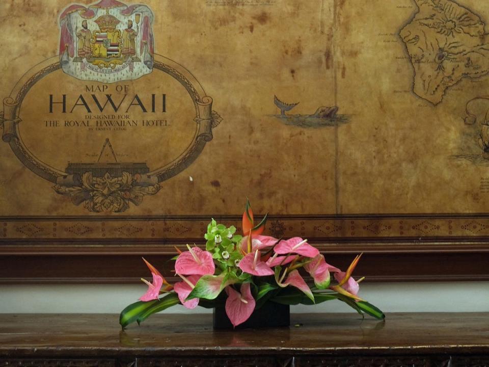 Flower display at the Royal Hawaiian.