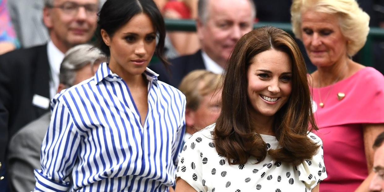 meghan markle and kate middleton at wimbledon 2018