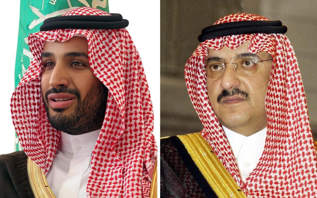 Mohammed bin Nayaf, right, was stripped of his titles to clear the path for Mohammed bin Salman, his younger cousin - SAUDI PRESS AGENCY